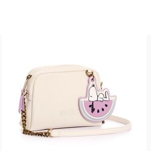 Cream Crossbody Bag with Snoopy Charm
